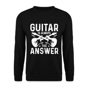 Gitarre Ist Immer Die Antwort - Unisex Pullover - Schwarz - Vorne - Alina (178cm) & Michal (187cm)