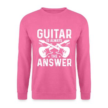 Gitarre Ist Immer Die Antwort - Unisex Pullover - Pink - Vorne