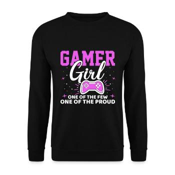 Gamer Girl Einer Der Wenigen Einer Der Stolzen - Unisex Pullover - Schwarz - Vorne - Alina (178cm) & Michal (187cm)