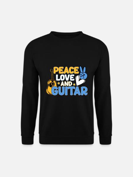 Peace, Love and Guitar - Unisex Sweatshirt - black