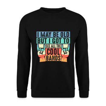 Ich Mag Alt Sein Aber Ich Habe Alle Coolen Bands - Unisex Pullover - Schwarz - Vorne - Alina (178cm) & Michal (187cm)