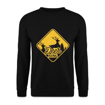 Deer Crossing Noël Chasse aux chasseurs de Noël - Sweat-shirt Unisexe - noir - Devant - Alina (178cm) & Michal (187cm)