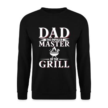 Papa l’Empaleur - Maître du grill - Sweat-shirt Unisexe - noir - Devant - Alina (178cm) & Michal (187cm)