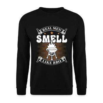 Echte Männer Riechen Nach Bbq - Unisex Pullover - Schwarz - Vorne - Alina (178cm) & Michal (187cm)