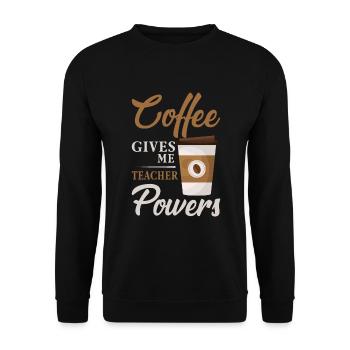 Coffee gives me teacher competence - Unisex Sweatshirt - black - Front - Alina (178cm) & Michal (187cm)