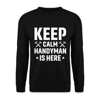 Restez calme bricoleur est ici - Sweat-shirt Unisexe - noir - Devant - Alina (178cm) & Michal (187cm)