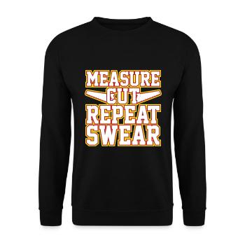 Mesurer, couper, répéter, jurer - Sweat-shirt Unisexe - noir - Devant - Alina (178cm) & Michal (187cm)