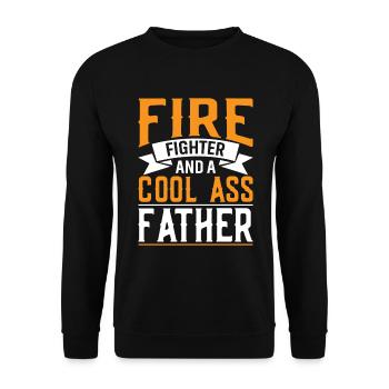 Feuerwehrmann Und Ein Cooler Vater - Unisex Pullover - Schwarz - Vorne - Alina (178cm) & Michal (187cm)