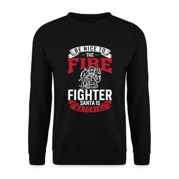 Be nice to the firefighter - Unisex Sweatshirt - black - Front - Alina (178cm) & Michal (187cm)