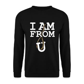 I Am From Europe U Rope Europe Ironic Sarcasm - Unisex Sweatshirt - black - Front - Alina (178cm) & Michal (187cm)