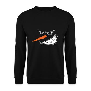 Böser Schneemann Aggressiv Weihnachten Winter Cool - Unisex Pullover - Schwarz - Vorne - Alina (178cm) & Michal (187cm)