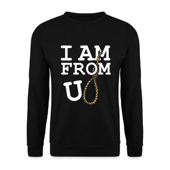 I Am From Europe U Rope Europa Ironic Sarcasm - Unisex Sweatshirt - black - Front - Alina (178cm) & Michal (187cm)