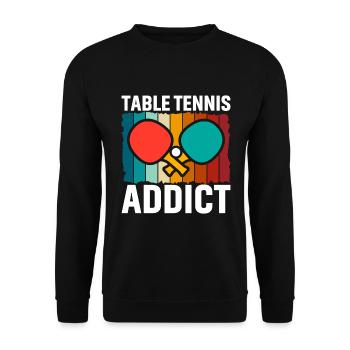 Accro au tennis de table - Sweat-shirt Unisexe - noir - Devant - Alina (178cm) & Michal (187cm)