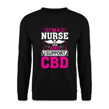I'm a nurse and I support cbd - Unisex Sweatshirt - black - Front - Alina (178cm) & Michal (187cm)