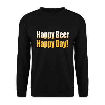 Happy Beer Happy Day - Unisex Sweatshirt - black - Front - Alina (178cm) & Michal (187cm)