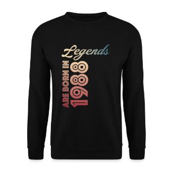 Legends are born in 1988 - Unisex Pullover - Schwarz - Vorne - Alina (178cm) & Michal (187cm)