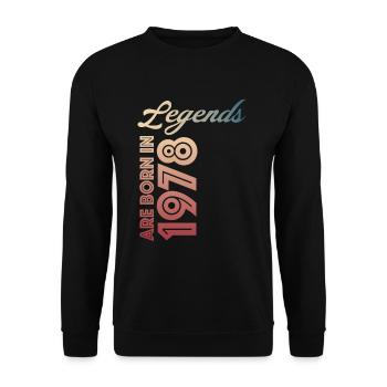 Legends are born in 1978 - Unisex Pullover - Schwarz - Vorne - Alina (178cm) & Michal (187cm)