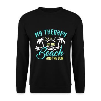 Ma thérapie est la plage et le soleil - Sweat-shirt Unisexe - noir - Devant - Alina (178cm) & Michal (187cm)