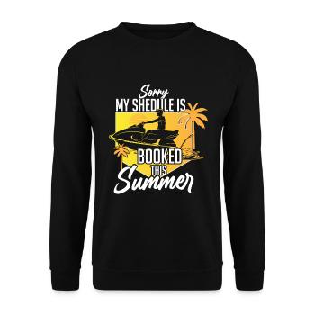 Tut Mir Leid Mein Terminplan Ist Diesen Sommer Aus - Unisex Pullover - Schwarz - Vorne - Alina (178cm) & Michal (187cm)