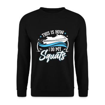 So Mache Ich Meine Kniebeugen - Unisex Pullover - Schwarz - Vorne - Alina (178cm) & Michal (187cm)
