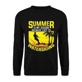 Summer is my season: water skiing - Unisex Sweatshirt - black - Front - Alina (178cm) & Michal (187cm)