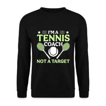 Je suis un entraîneur de tennis et non une cible - Sweat-shirt Unisexe - noir - Devant - Alina (178cm) & Michal (187cm)