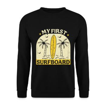 Mein Erstes Surfbrett - Unisex Pullover - Schwarz - Vorne - Alina (178cm) & Michal (187cm)