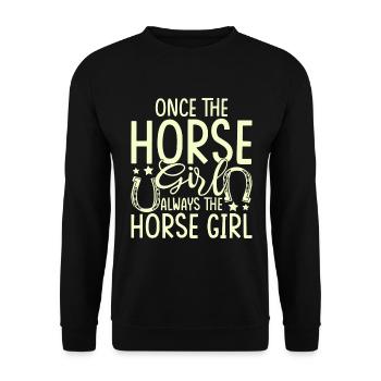 Une fois la fille de cheval, toujours la fille de cheval - Sweat-shirt Unisexe - noir - Devant - Alina (178cm) & Michal (187cm)