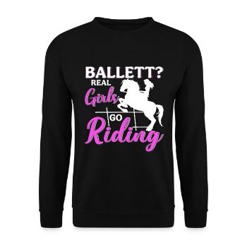 Ballet? De vraies filles font de l’équitation - Sweat-shirt Unisexe - noir - Devant - Alina (178cm) & Michal (187cm)