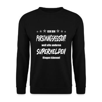 Ich bin Forschungsassistent weil ... - Unisex Pullover - Schwarz - Vorne - Alina (178cm) & Michal (187cm)