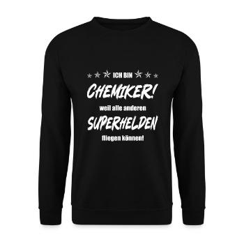 Ich bin Chemiker weil.... - Unisex Pullover - Schwarz - Vorne - Alina (178cm) & Michal (187cm)