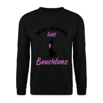 Dieses Mädchen liebt Bauchtanz - Herz - Unisex Pullover - Schwarz - Vorne - Alina (178cm) & Michal (187cm)