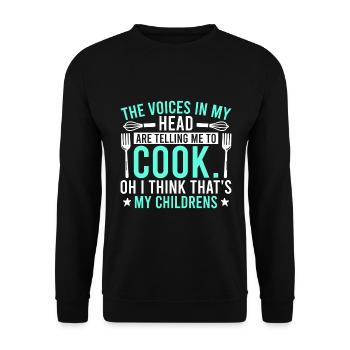 The voices in my head tell me - Cooking - Unisex Sweatshirt - black - Front - Alina (178cm) & Michal (187cm)