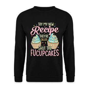 Try my new recipe it's called - Unisex Sweatshirt - black - Front - Alina (178cm) & Michal (187cm)