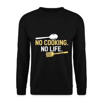 Nicht Kochen. Kein Leben. - Unisex Pullover - Schwarz - Vorne - Alina (178cm) & Michal (187cm)