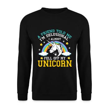 Un ami m’a dit que j’avais des délires - Sweat-shirt Unisexe - noir - Devant - Alina (178cm) & Michal (187cm)