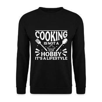 Cuisiner n’est pas un passe-temps, mais un style de vie - Sweat-shirt Unisexe - noir - Devant - Alina (178cm) & Michal (187cm)