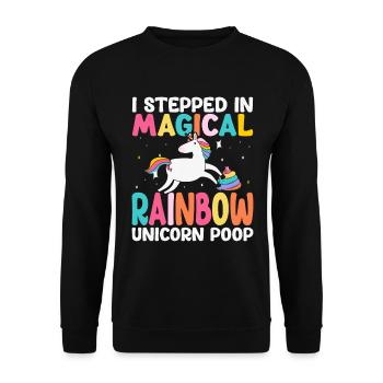 I Stepped In Magic Rainbow Unicorn Poop - Unisex Sweatshirt - black - Front - Alina (178cm) & Michal (187cm)