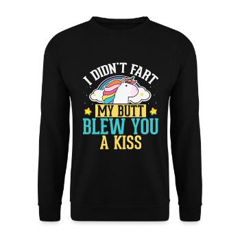 I didn't fart, my butt has a kiss - Unisex Sweatshirt - black - Front - Alina (178cm) & Michal (187cm)