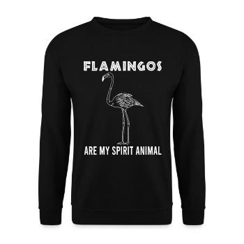 Flamingo Spirit Animal Soulmate Gift - Unisex Sweatshirt - black - Front - Alina (178cm) & Michal (187cm)