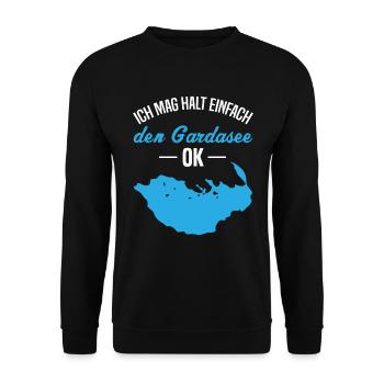 Einfach Gardasee – Mehr braucht man nicht - Unisex Pullover - Schwarz - Vorne - Alina (178cm) & Michal (187cm)