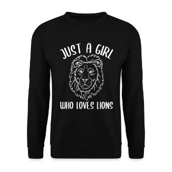 Girl, Lion Love – Une connexion sauvage - Sweat-shirt Unisexe - noir - Devant - Alina (178cm) & Michal (187cm)