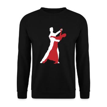 Blanc Rouge Danse Couple Élégance en Mouvement Cadeau - Sweat-shirt Unisexe - noir - Devant - Alina (178cm) & Michal (187cm)