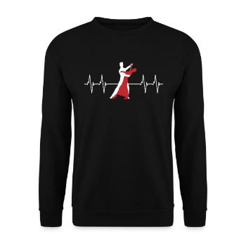 Heart Pulse Dancing Couple Living Love Gift - Sweat-shirt Unisexe - noir - Devant - Alina (178cm) & Michal (187cm)