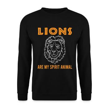 Lions: My Spirit Animal Gift - Unisex Sweatshirt - black - Front - Alina (178cm) & Michal (187cm)