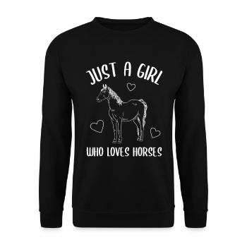 Girl loves horses affair of the heart - Unisex Sweatshirt - black - Front - Alina (178cm) & Michal (187cm)