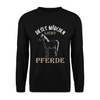 Liebe zu Pferden - Mädchen Edition - Unisex Pullover - Schwarz - Vorne - Alina (178cm) & Michal (187cm)
