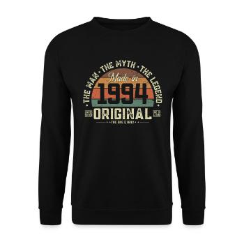 1994 Vintage Born Man Myth Legend - Sweat-shirt Unisexe - noir - Devant - Alina (178cm) & Michal (187cm)