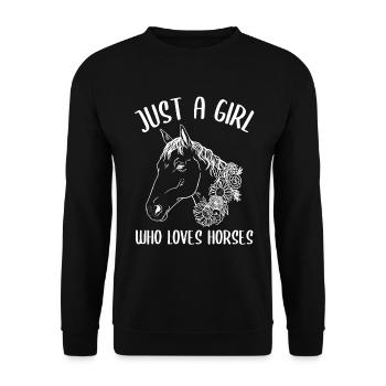 Juste une fille qui aime les chevaux - Pure Animal Love - Sweat-shirt Unisexe - noir - Devant - Alina (178cm) & Michal (187cm)