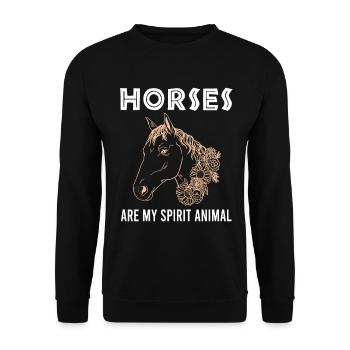 Horses - soulmates on four hooves - Unisex Sweatshirt - black - Front - Alina (178cm) & Michal (187cm)